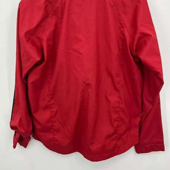 Nike‎ Windbreaker Jacket Women's M Red Full Zip Vtg Y2K Mock Neck Lined Retro - Picture 8 of 10